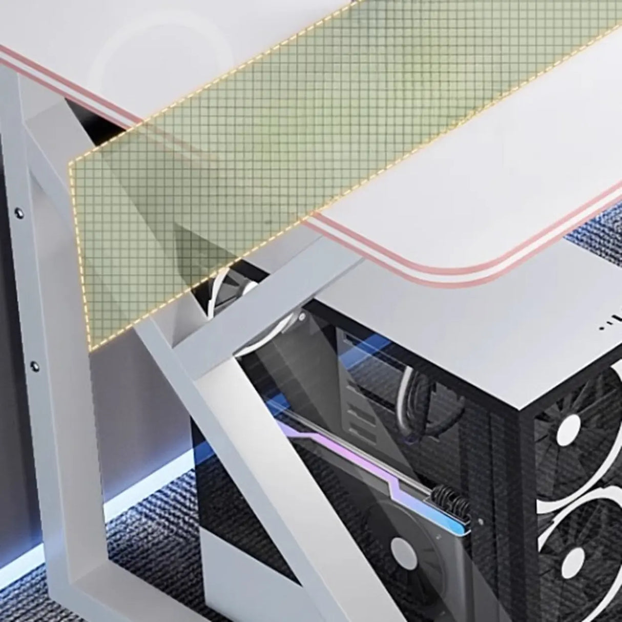 Black Standard Metal Desk with Cable Management Image - 10