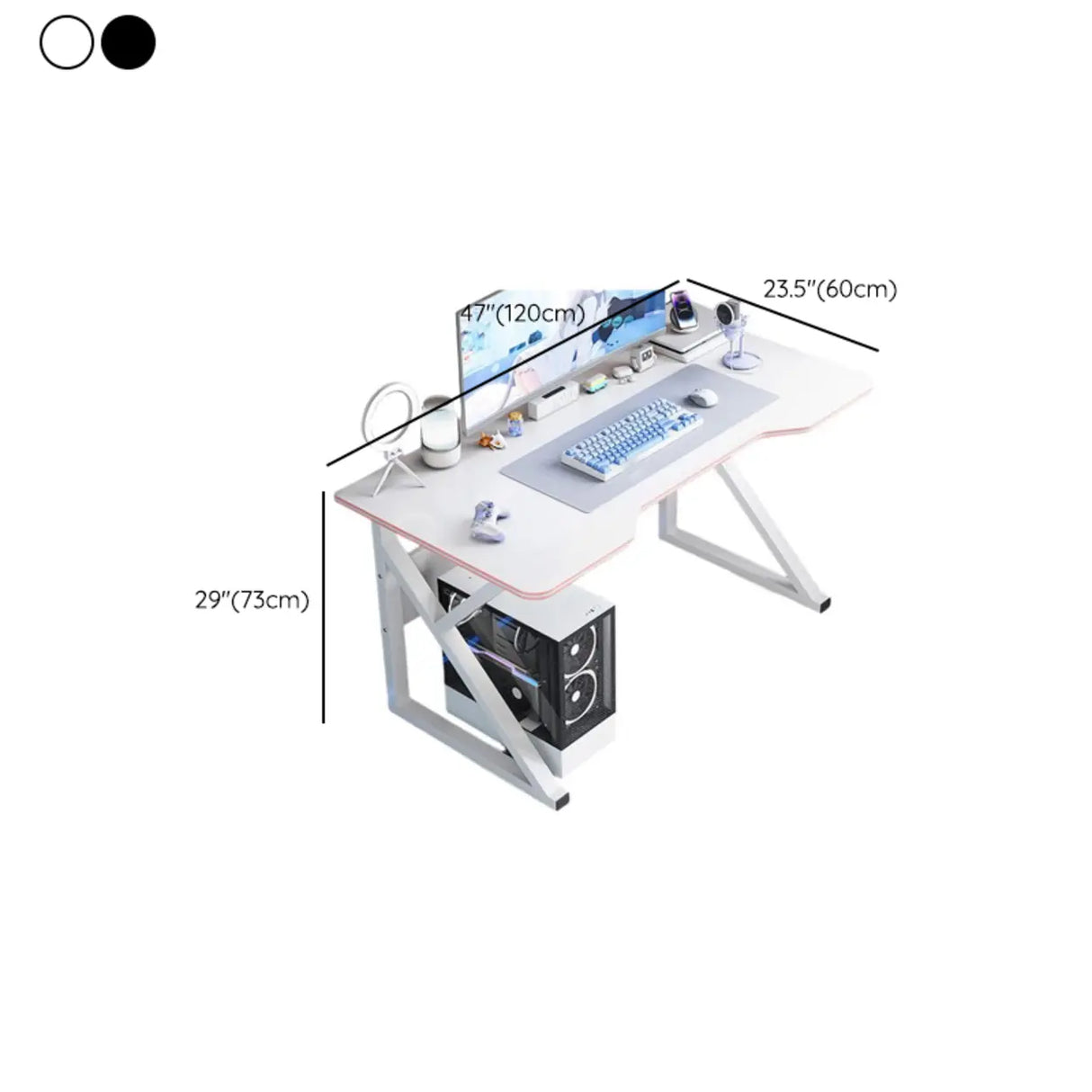 Black Standard Metal Desk with Cable Management Image - 13