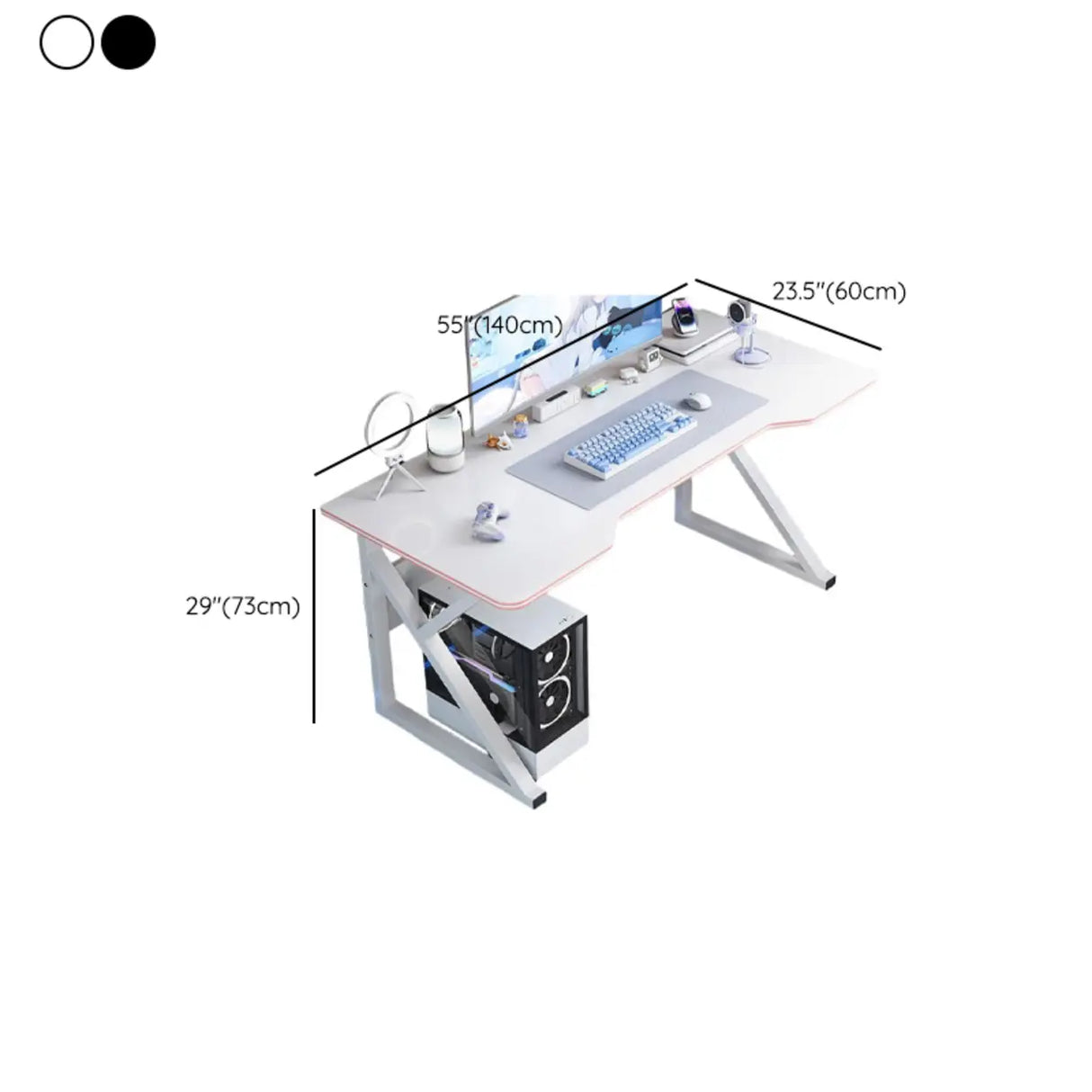 Black Standard Metal Desk with Cable Management Image - 14