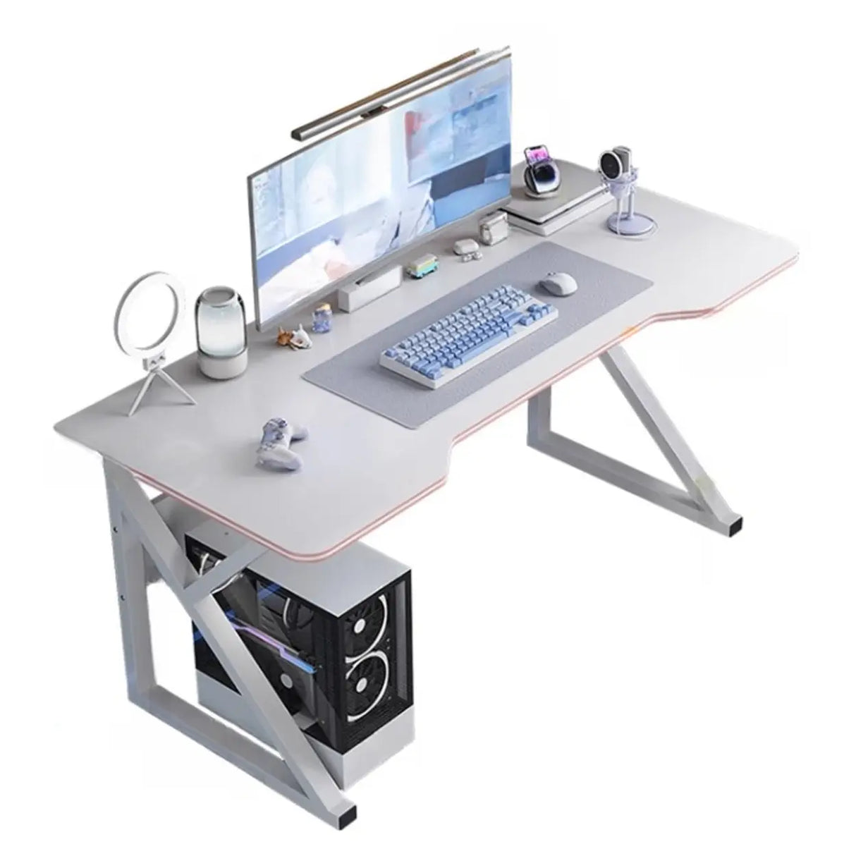 Black Standard Metal Desk with Cable Management Image - 6