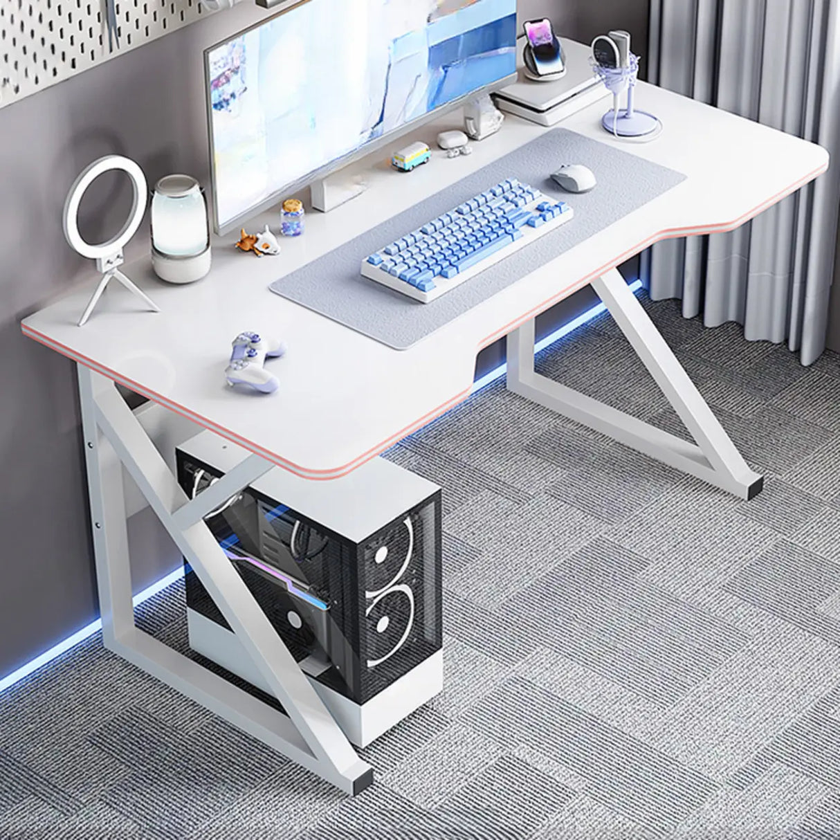 Black Standard Metal Desk with Cable Management Image - 7
