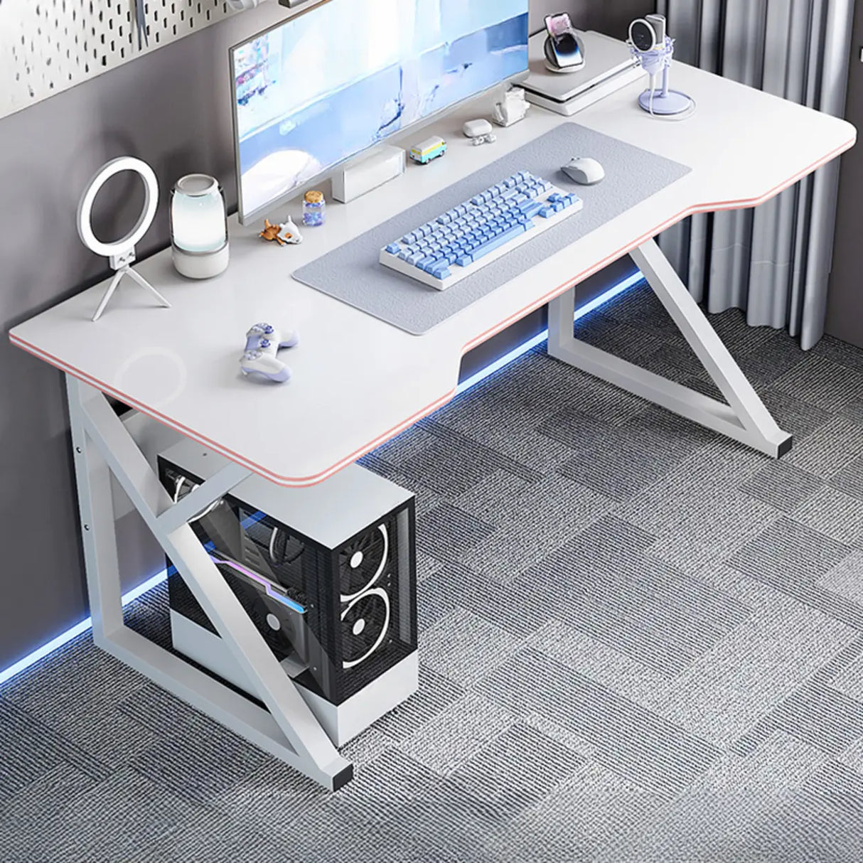 Black Standard Metal Desk with Cable Management Image - 9