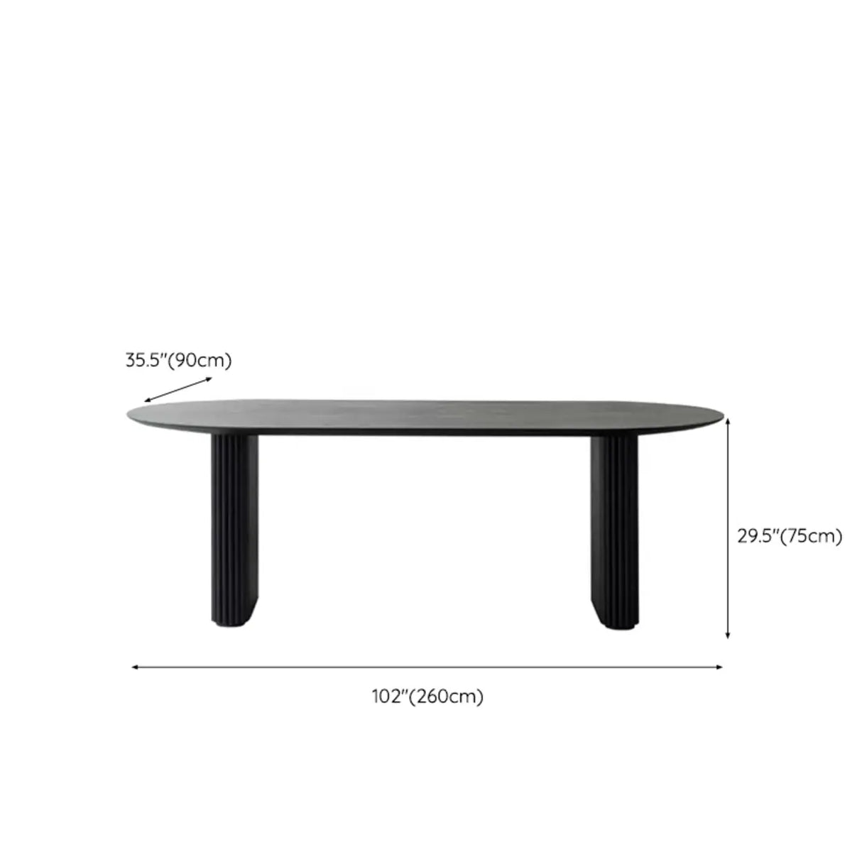 Black Standard Oval Wooden Computer Desk Image - 13