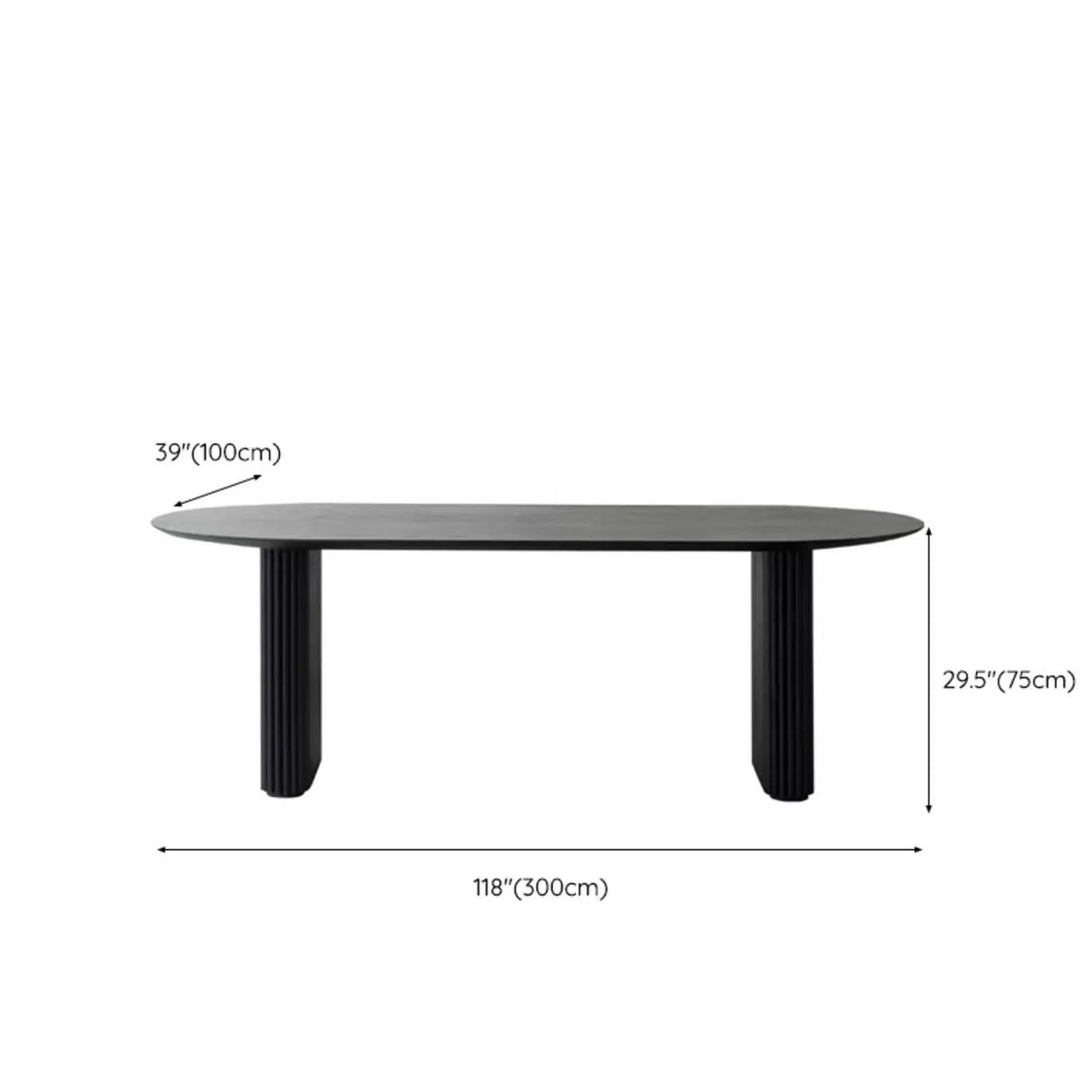 Black Standard Oval Wooden Computer Desk Image - 15