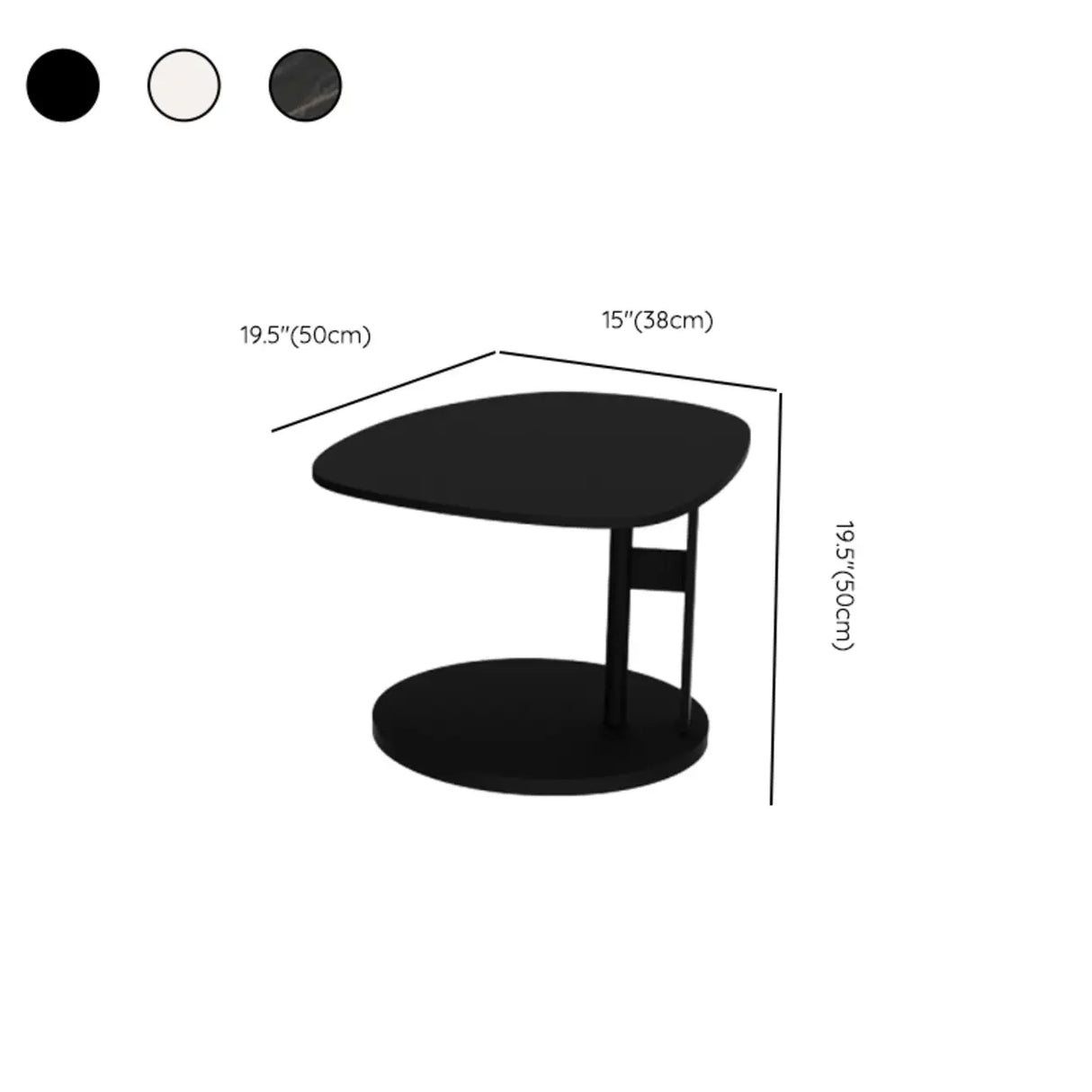 Black Stone Free Form Top Steel Base Coffee Table