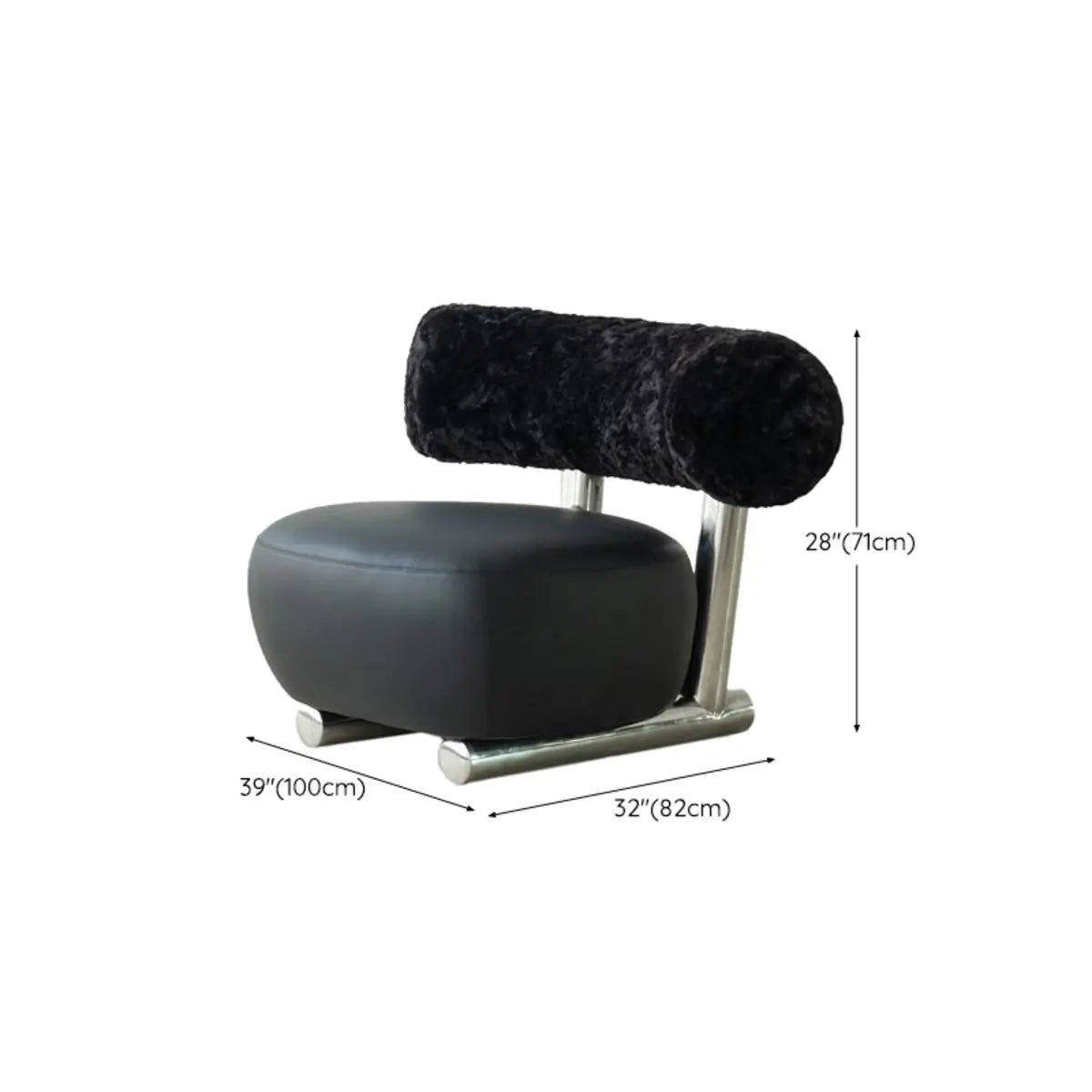 Black Tear Resistant Microfiber Leather Sled Side Chair