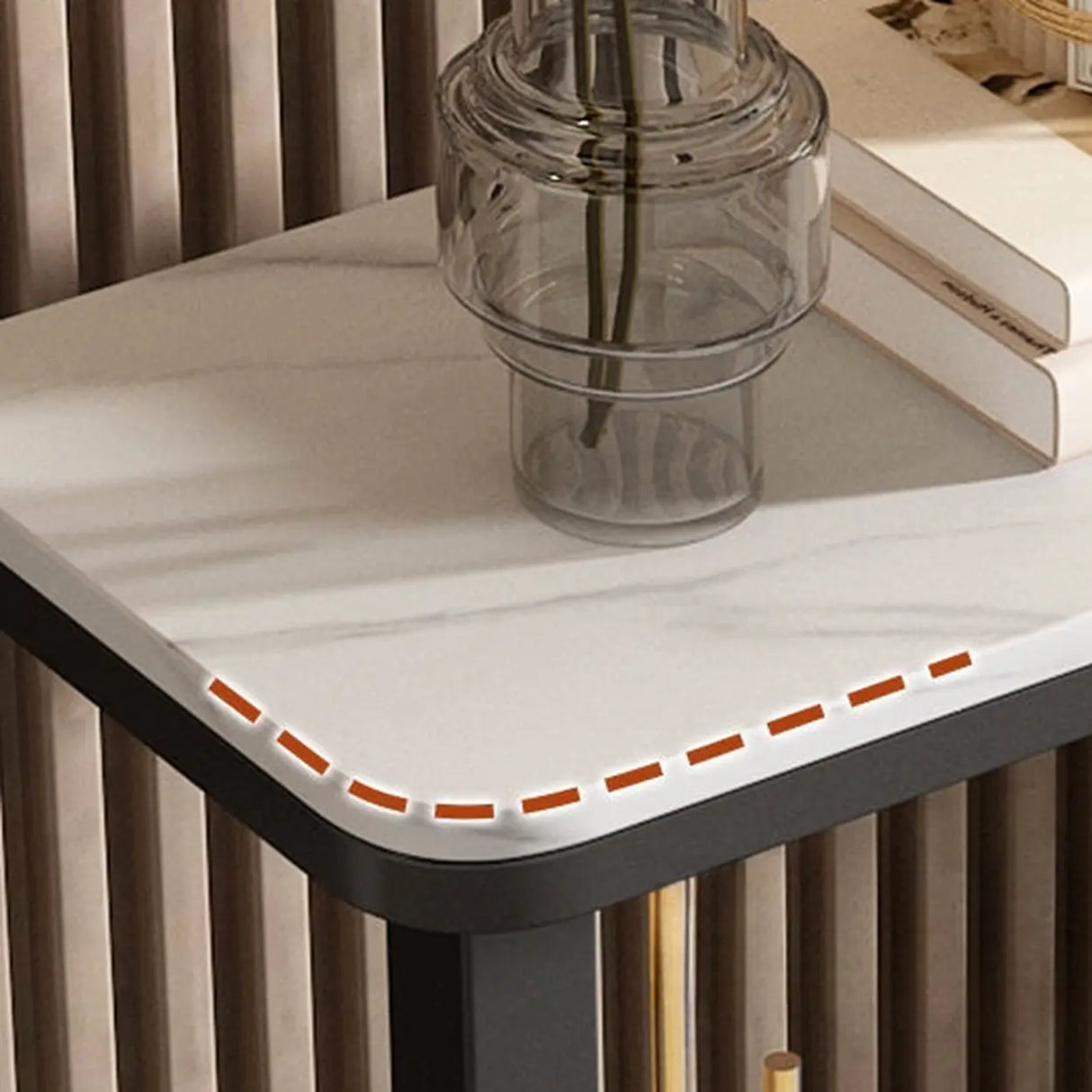 Black U-Shaped Base Sintered Stone Entry Console Table Image - 4