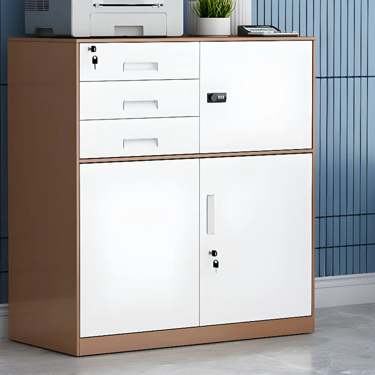 Black Vertical Locking Drawer Steel Filing Cabinet Image - 14