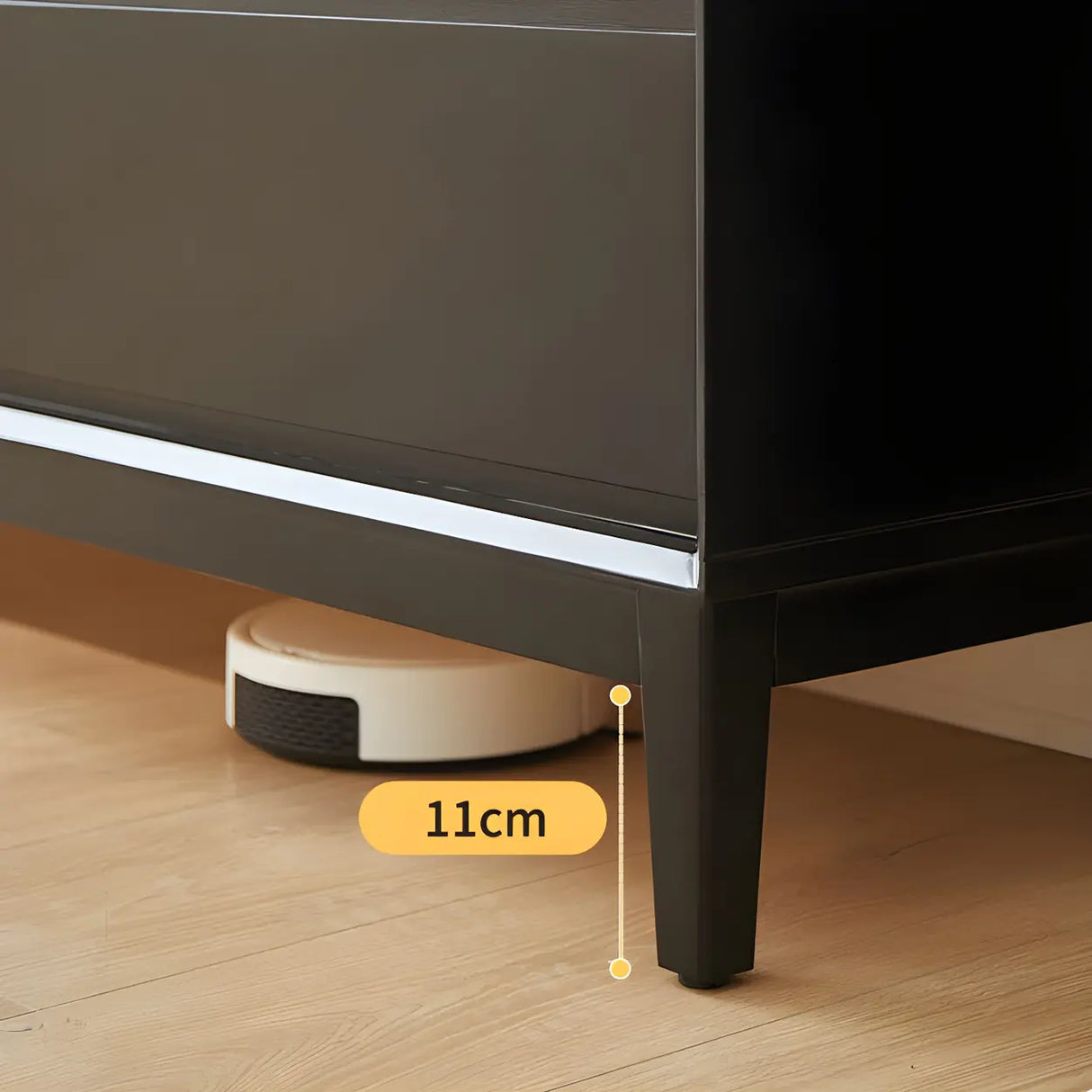 Black Vertical Wooden Dresser for Eight Drawers Image - 11