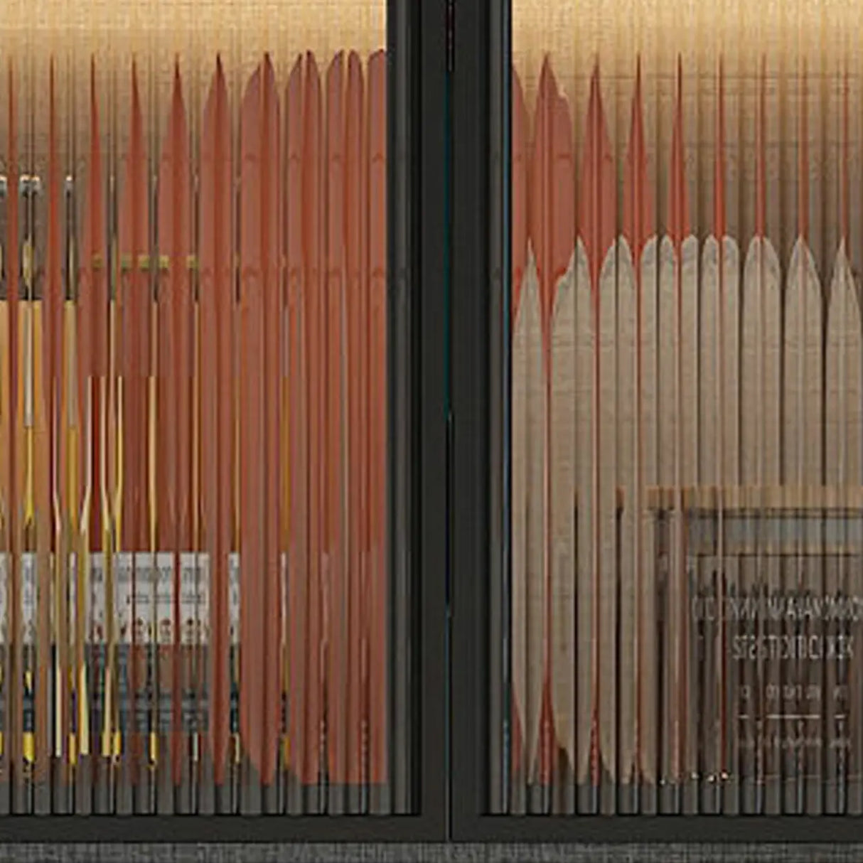 Black Wall Mounted Ribbed Glass Kitchen China Cabinet Image - 17