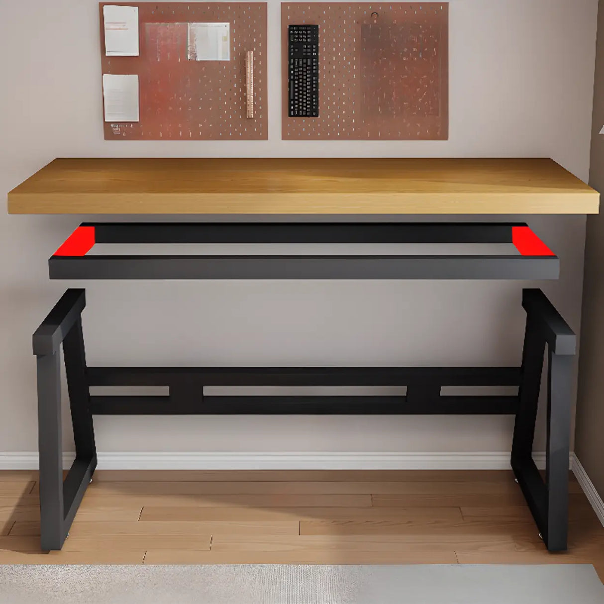 Black Walnut Rectangle Butcher Block Sled Writing Desk Image - 10