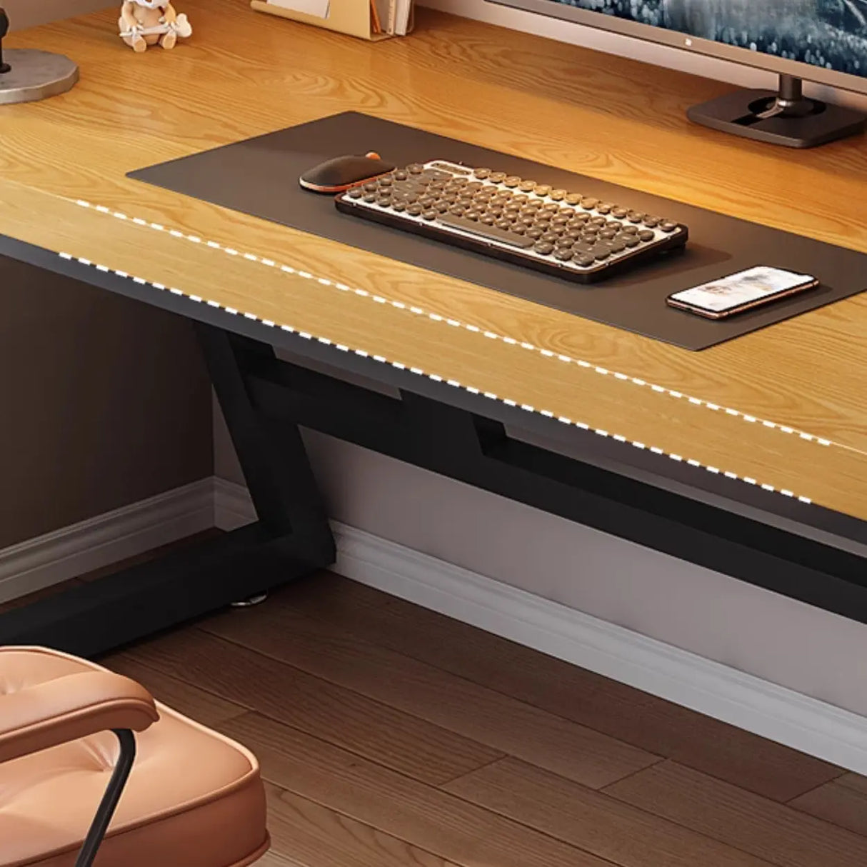 Black Walnut Rectangle Butcher Block Sled Writing Desk Image - 8