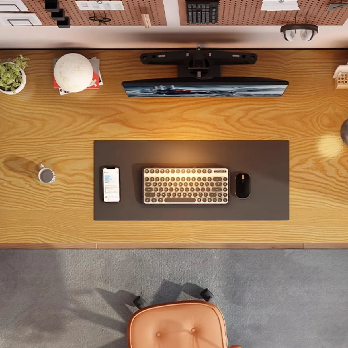 Black Walnut Rectangle Butcher Block Sled Writing Desk Image - 9