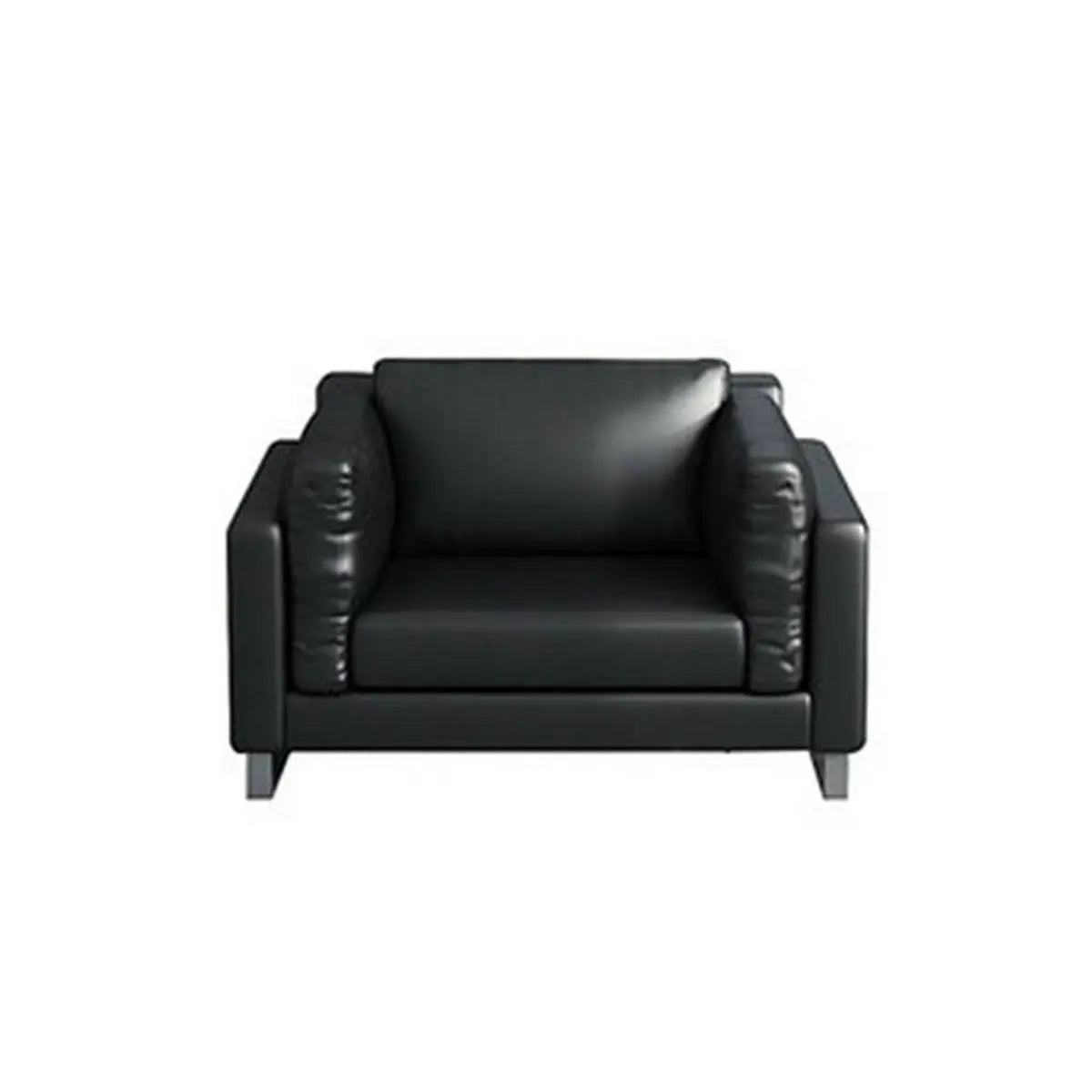 Black Waterproof Faux Leather Loveseat with Arms Image - 3