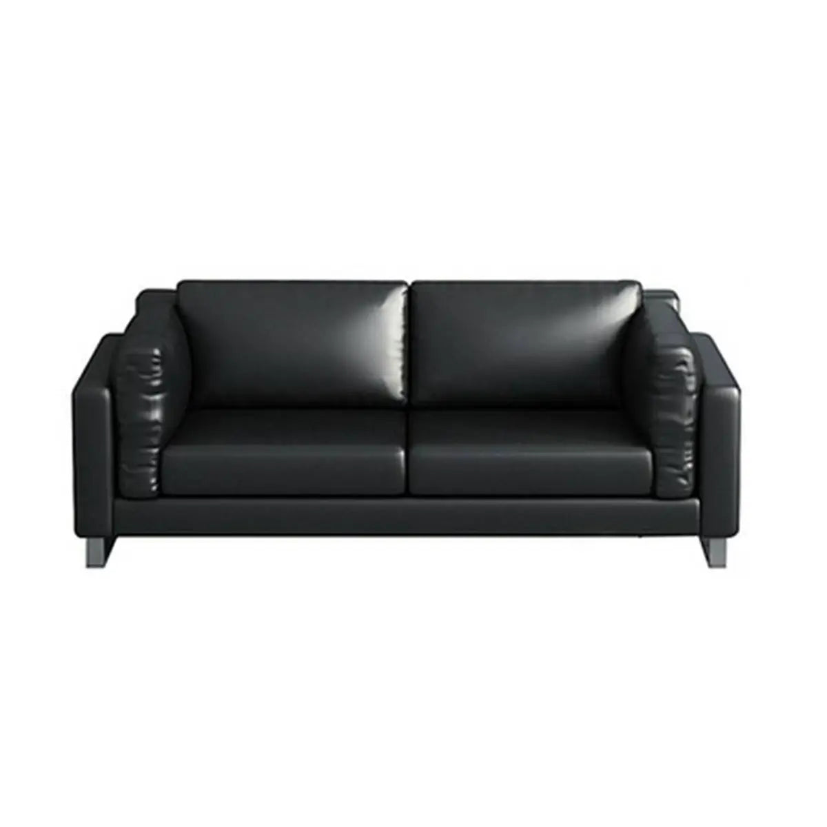 Black Waterproof Faux Leather Loveseat with Arms Image - 5