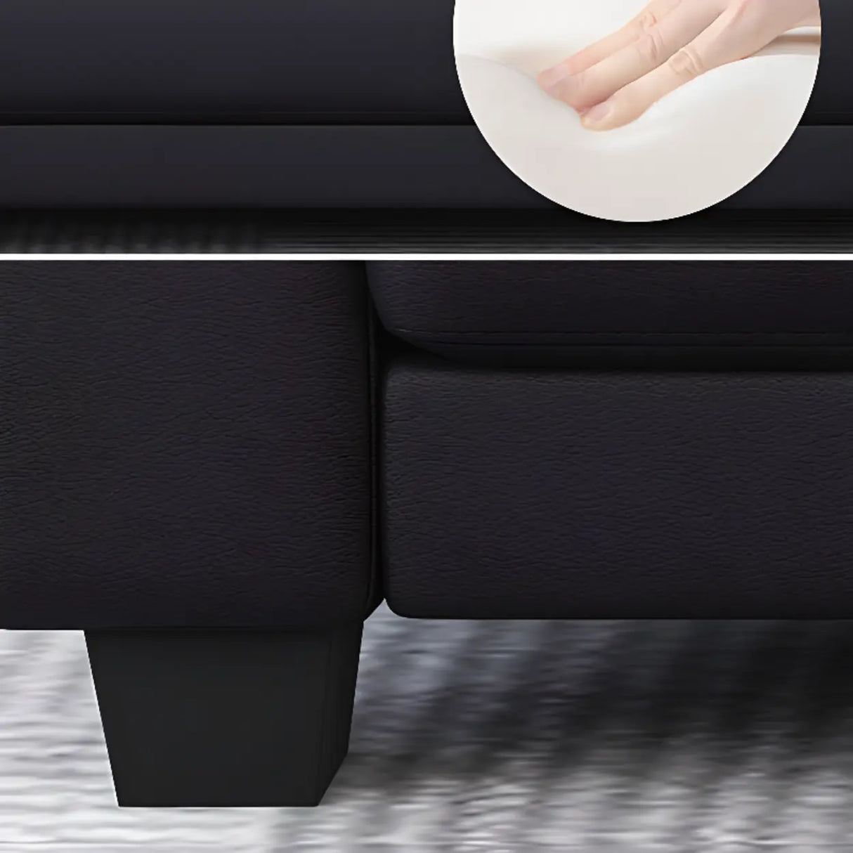 Black Waterproof Leather Upholstered Back Loveseat Image - 10