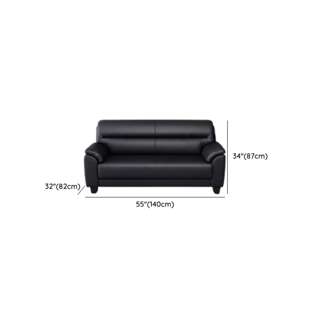 Black Waterproof Leather Upholstered Back Loveseat Image - 14