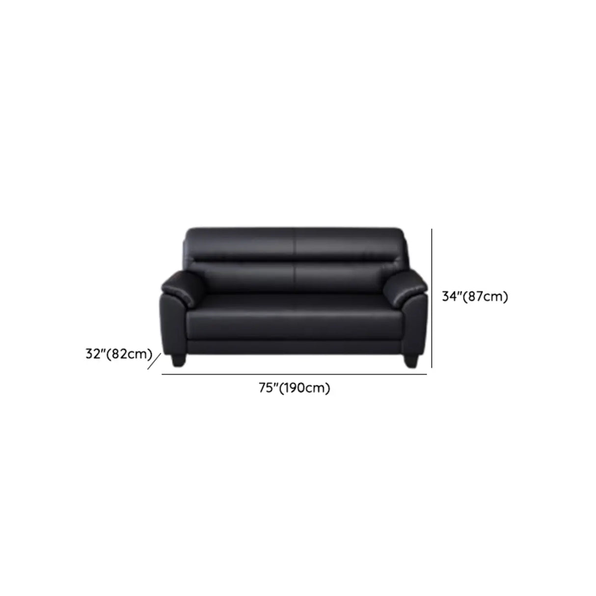 Black Waterproof Leather Upholstered Back Loveseat Image - 15