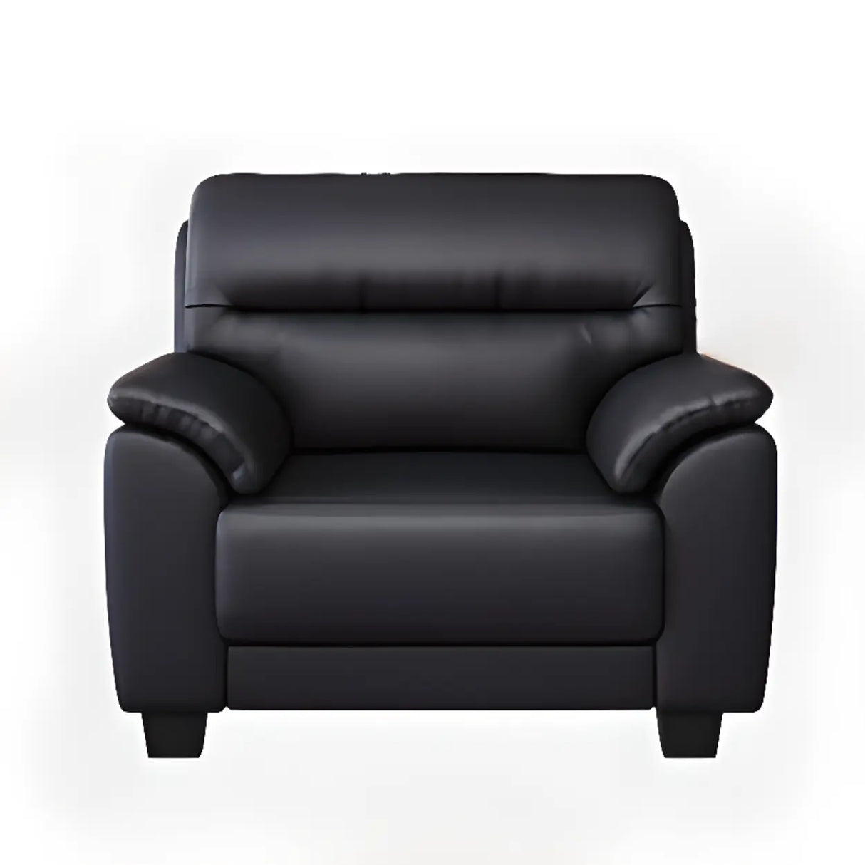 Black Waterproof Leather Upholstered Back Loveseat Image - 7