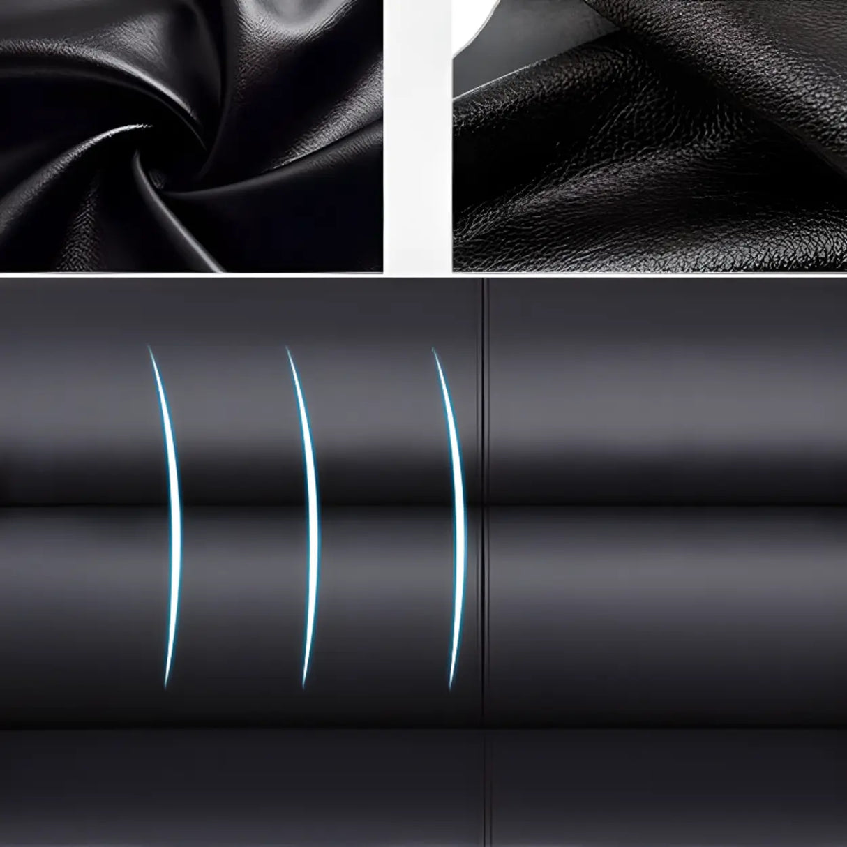 Black Waterproof Leather Upholstered Back Loveseat Image - 8