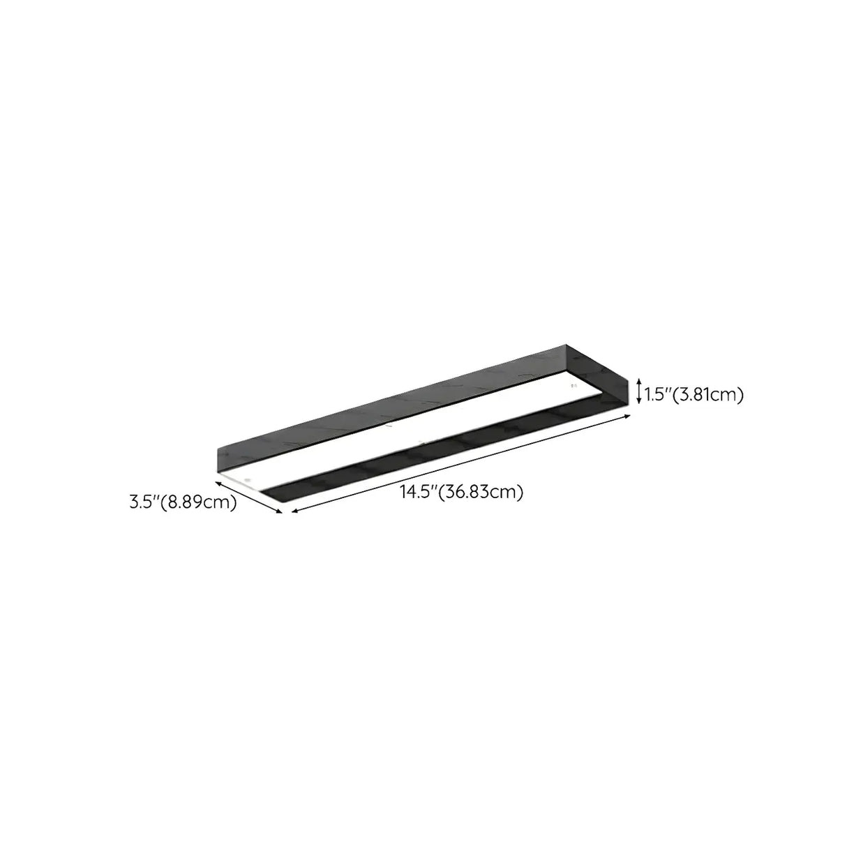 Black Waterproof Rectangular Metal Outdoor Wall Light