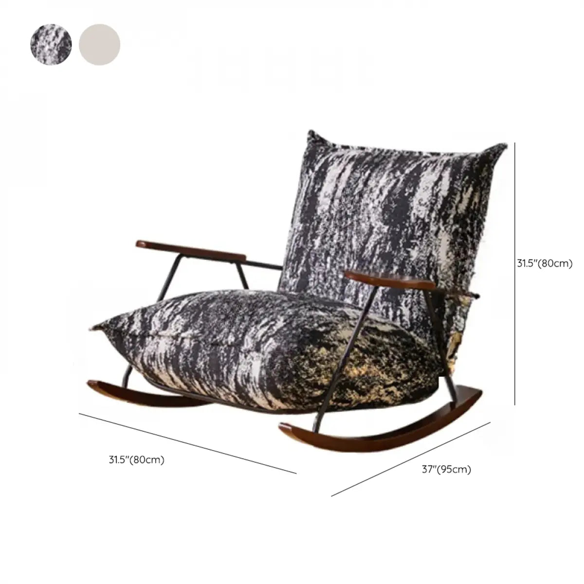Black White Ergonomic Scratch Resistant Rocking Chair