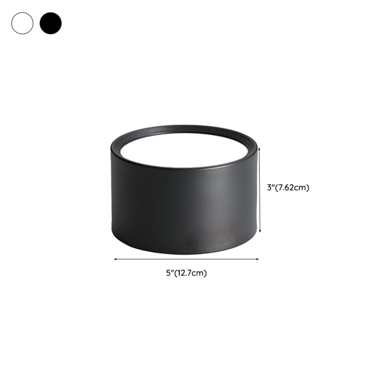 Black White LED Cylinder Flush Mount Ceiling Light