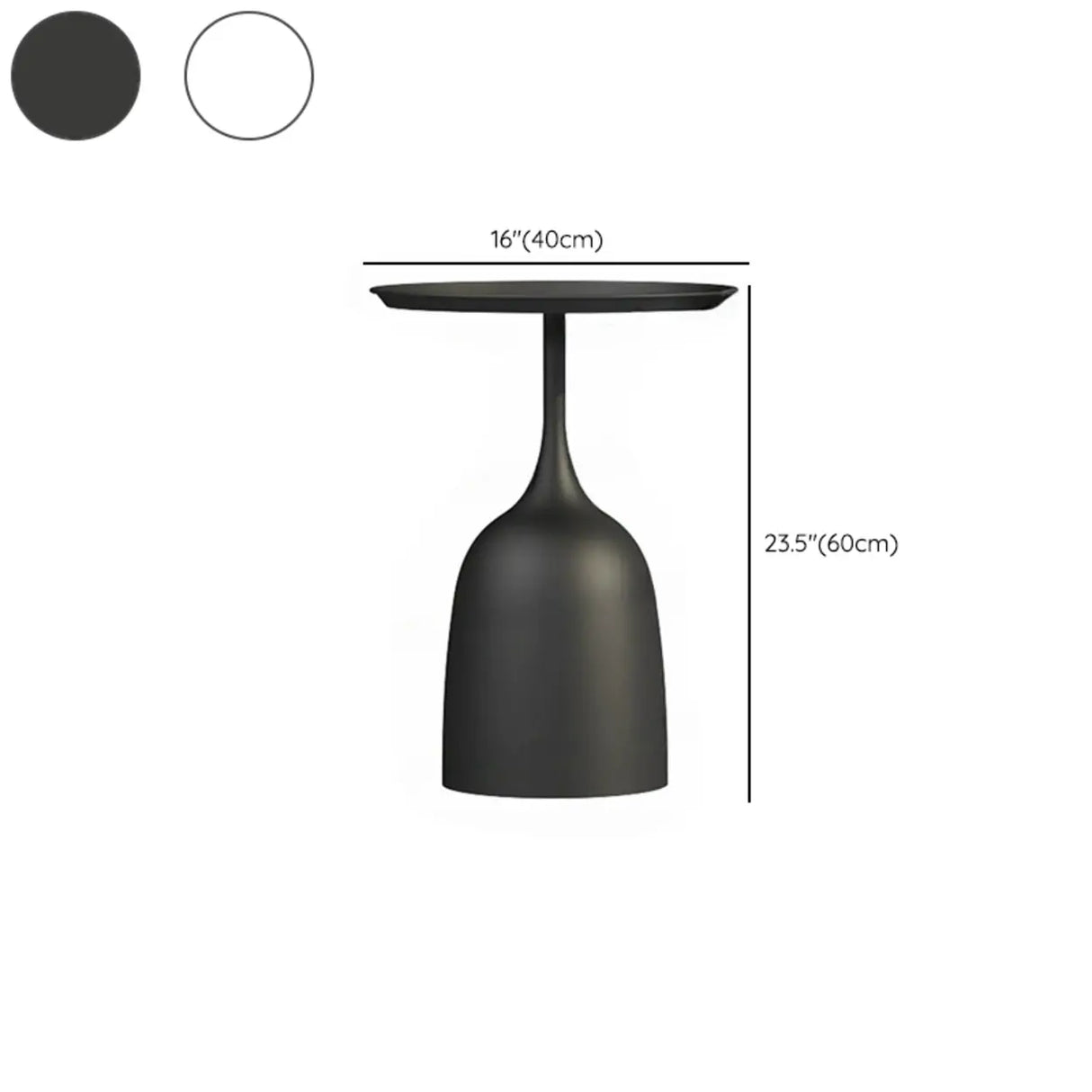 Black White Round Iron Tray Top Nesting Coffee Table