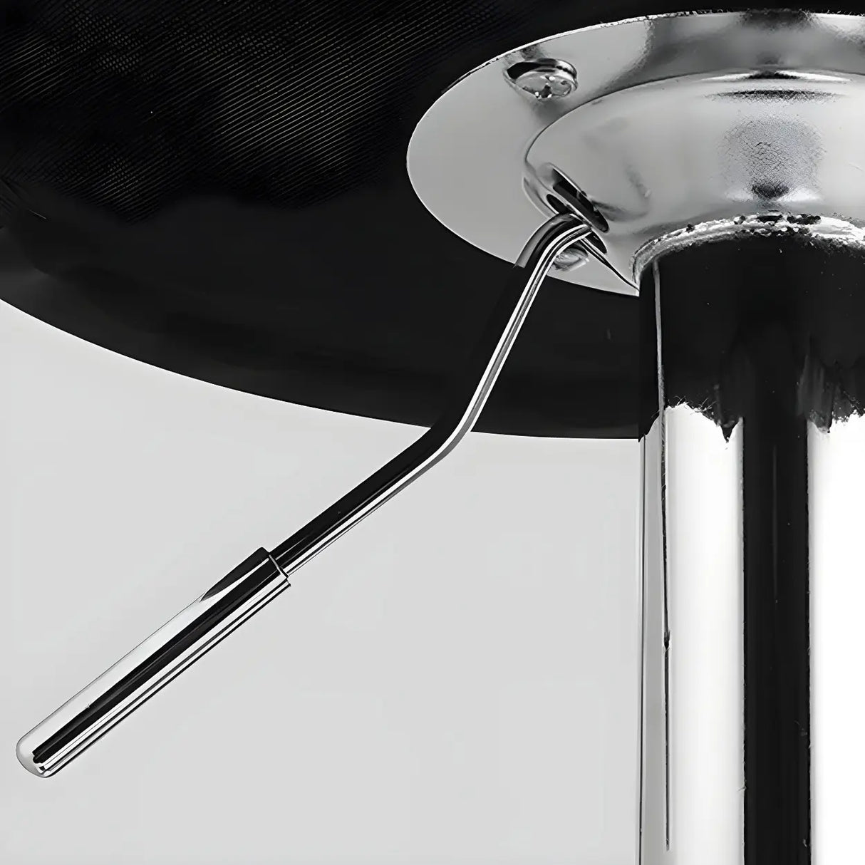 Black White Square Steel Adjustable Cushioned Bar Stool Image - 15