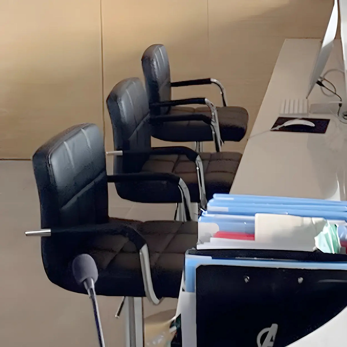 Black White Square Steel Adjustable Cushioned Bar Stool Image - 26