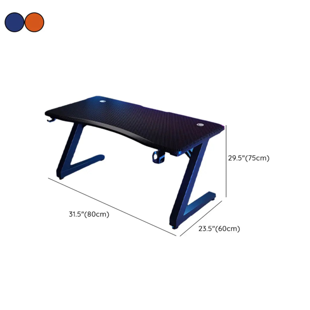 Black Wood Cable Management Sled Standard Gaming Desk