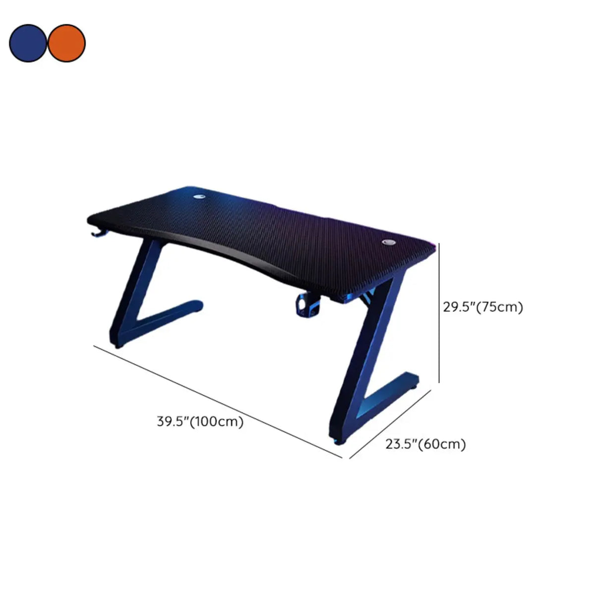 Black Wood Cable Management Sled Standard Gaming Desk Image - 23