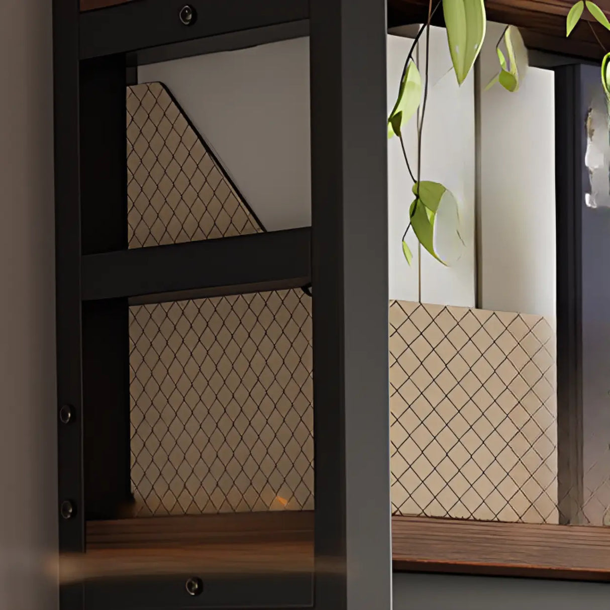 Black Wood Single Computer Desk with Shelves and Hutch Image - 7