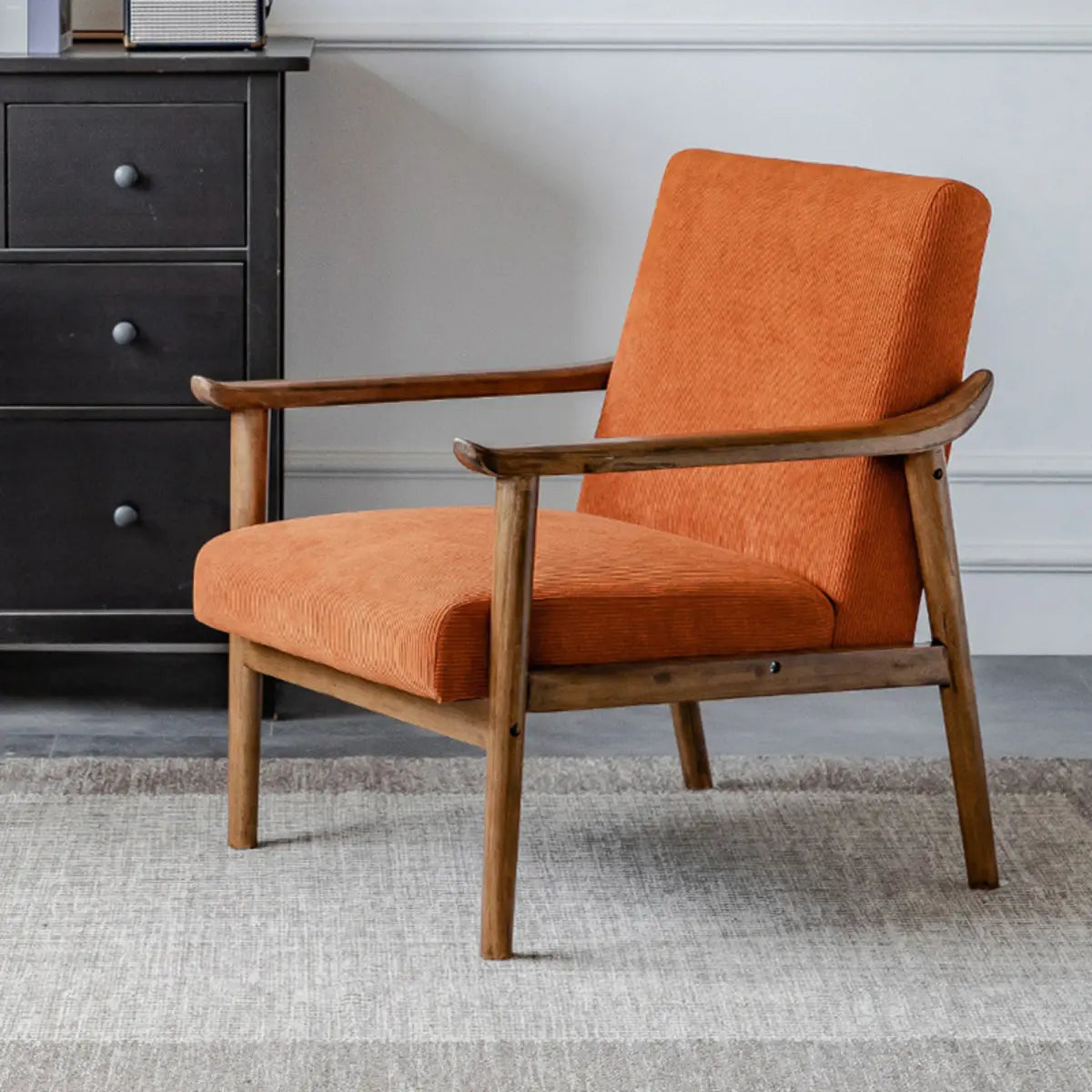 Blackish Green Stain Resistant Oiled Leather Arm Chair Image - 11