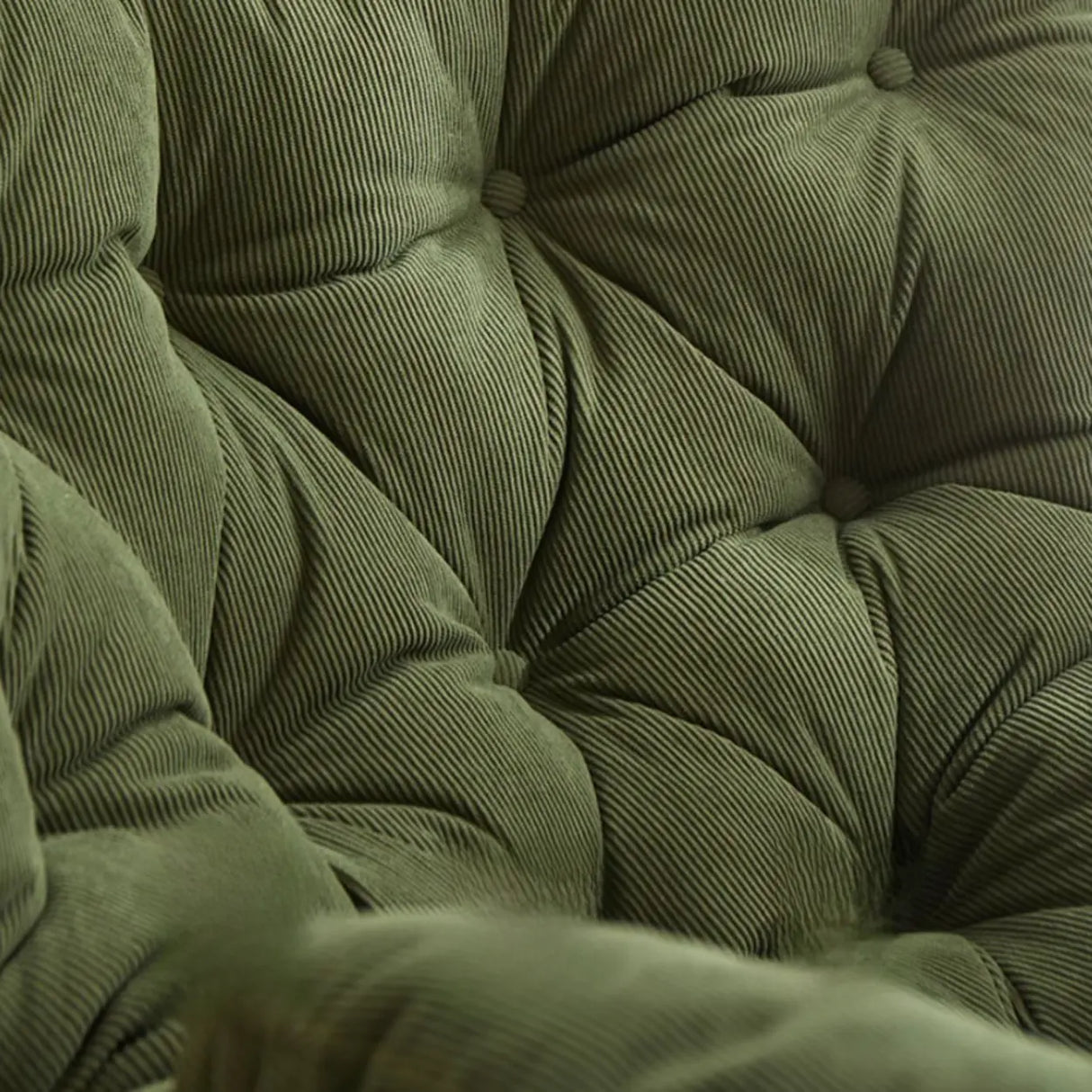 Blackish Green Tufted Rocking Chair with Metal Leg Image - 6