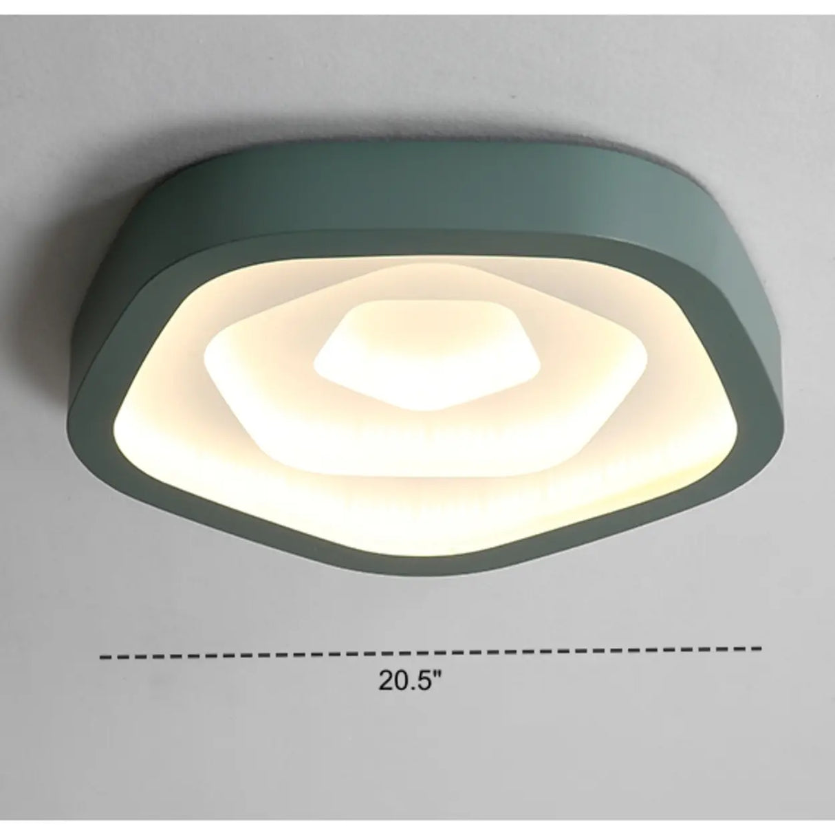 Blue Annual Rings Drum LED Flush Mount Ceiling Light