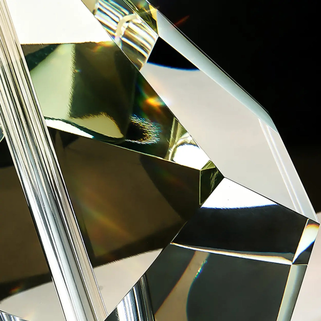 Blue Barrel Shade Crystal Base Standard Table Lamp Image - 4