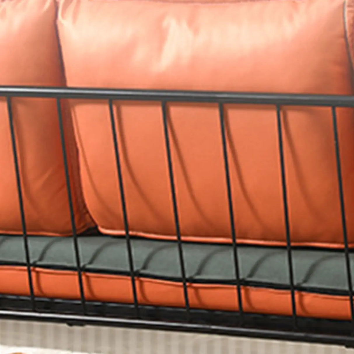 Blue-Beige Removable Cushion Square Arm Pillow Sofa Image - 12