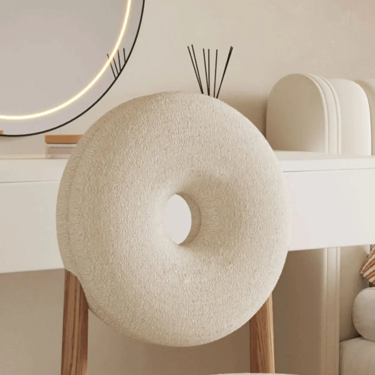 Blue Sherpa Natural Leg High-Back Textured Side Chair Image - 10