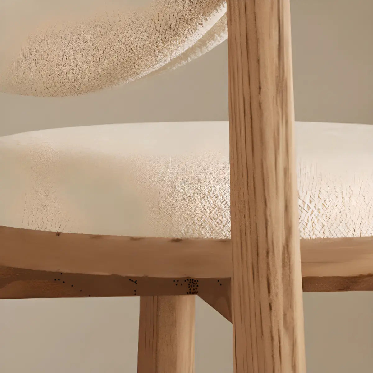 Blue Sherpa Natural Leg High-Back Textured Side Chair Image - 11