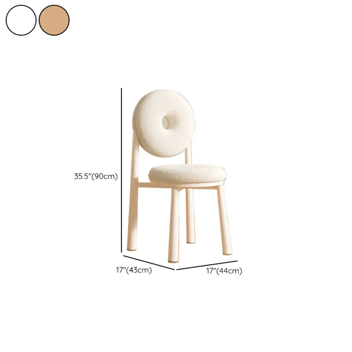 Blue Sherpa Natural Leg High-Back Textured Side Chair