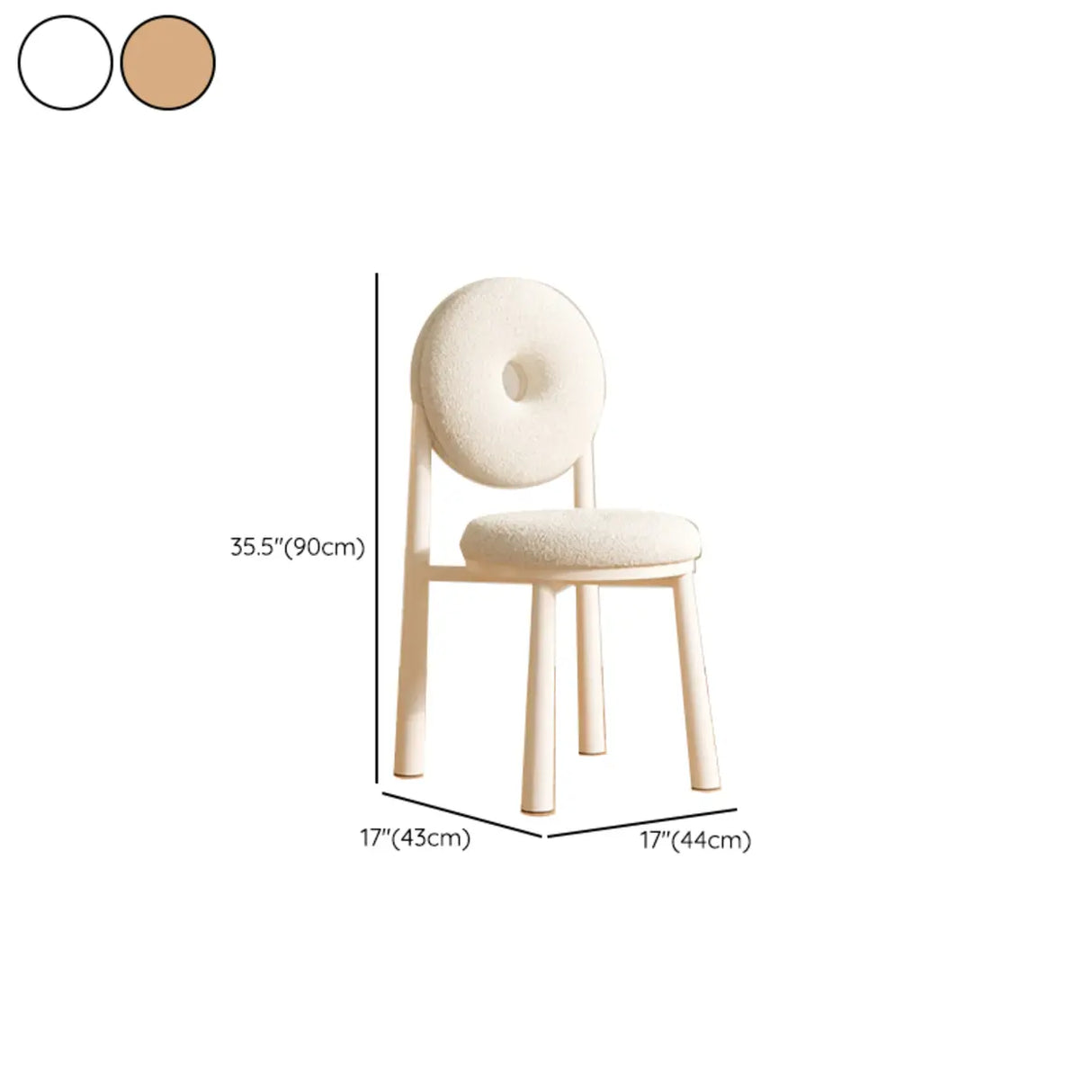 Blue Sherpa Natural Leg High-Back Textured Side Chair