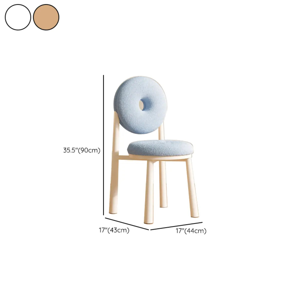 Blue Sherpa Natural Leg High-Back Textured Side Chair Image - 21