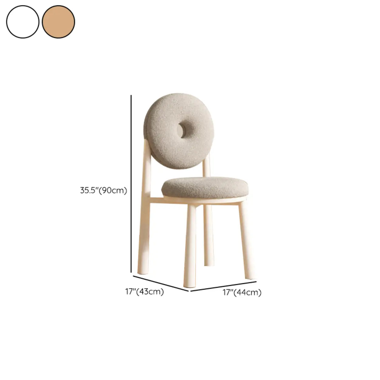 Blue Sherpa Natural Leg High-Back Textured Side Chair Image - 23