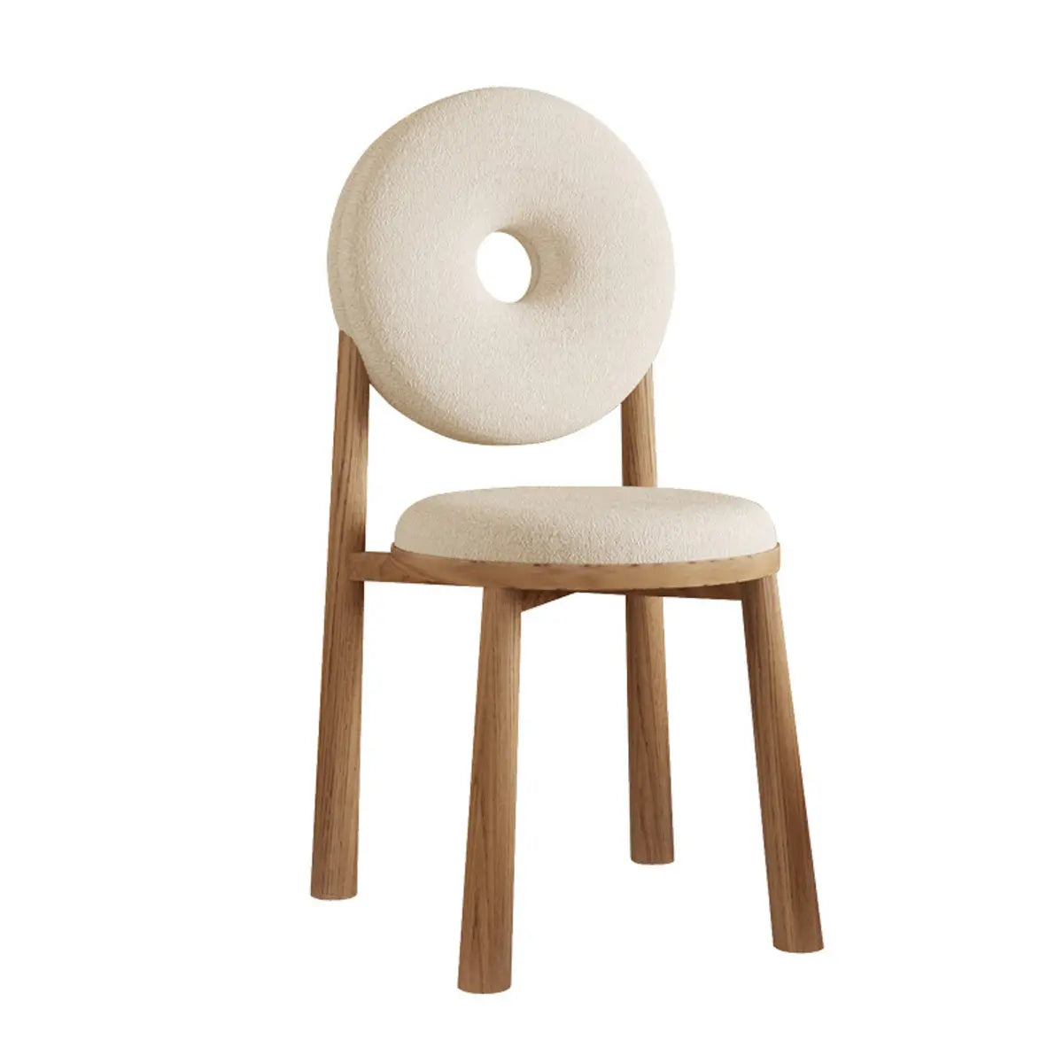 Blue Sherpa Natural Leg High-Back Textured Side Chair Image - 6
