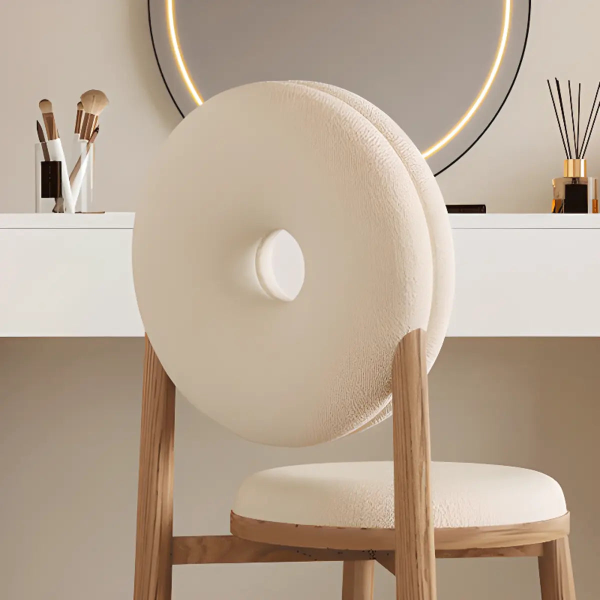 Blue Sherpa Natural Leg High-Back Textured Side Chair Image - 7