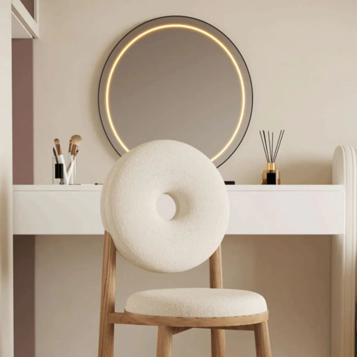 Blue Sherpa Natural Leg High-Back Textured Side Chair Image - 9