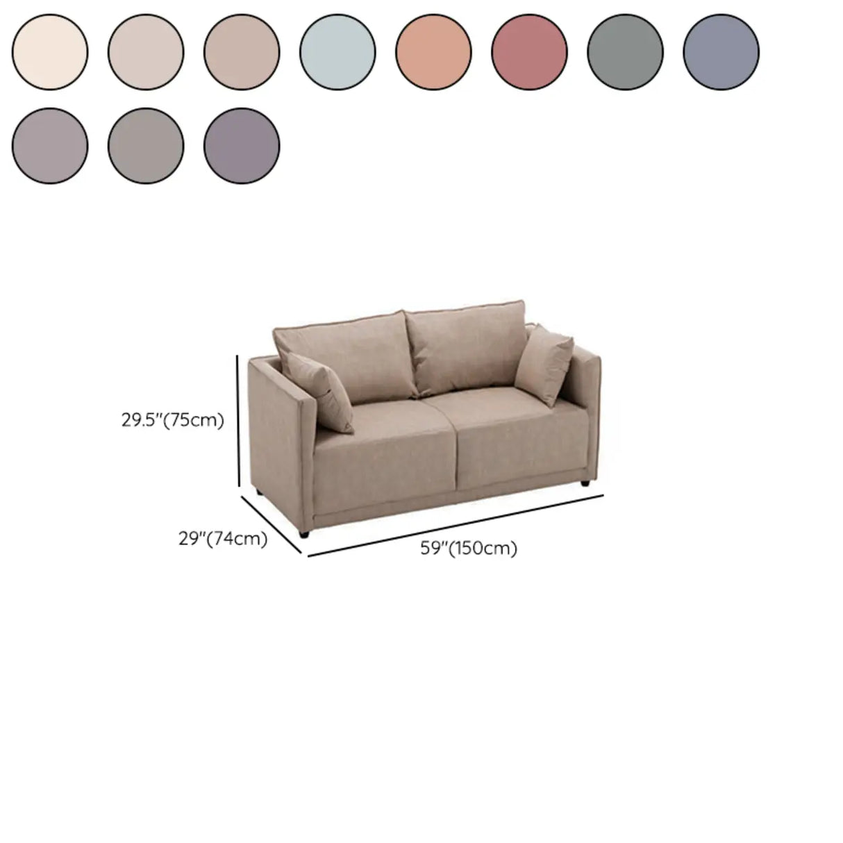 Blue Stain Resistant Tech Cloth Square Arm Loveseat Image - 20