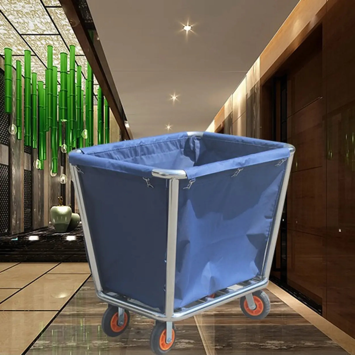 Blue Stainless Steel Large Storage Utility Carts Image - 10