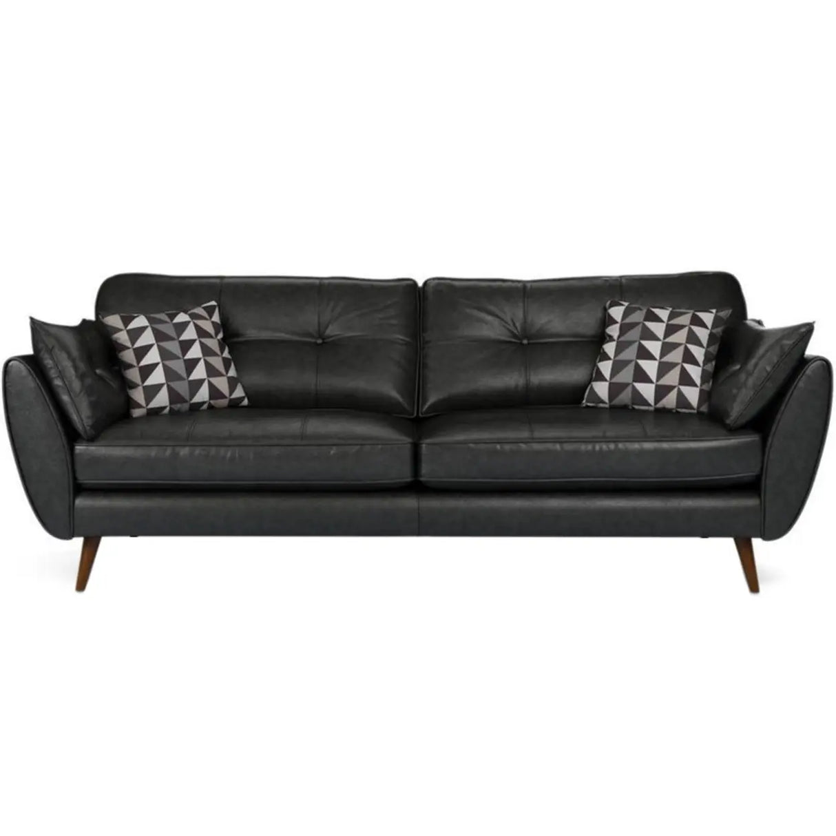 Blue Waterproof Leather Wood Frame Loveseat with Pillow Image - 2